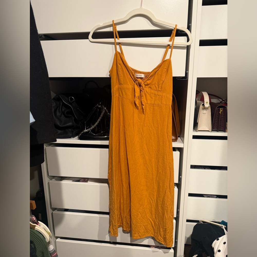 Idem Ditto Mustard Yellow Spaghetti Strap Dress